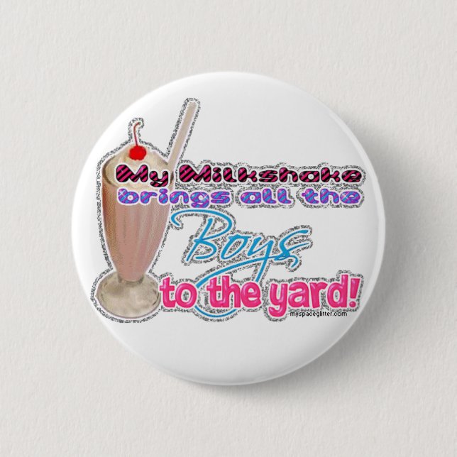 milkshake 6 cm round badge (Front)