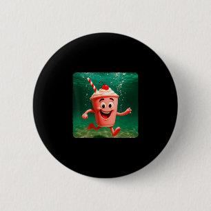 Milkshake Diving Underwater Ocean Diver Swimming S 6 Cm Round Badge