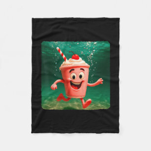 Milkshake Diving Underwater Ocean Diver Swimming S Fleece Blanket