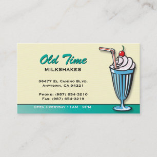 Milkshake/ Ice Cream Shop Business Card