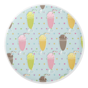 Milkshake Pattern Ceramic Knob
