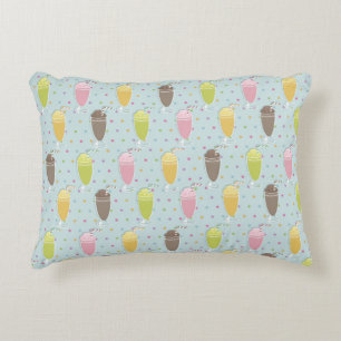 Milkshake Pattern Decorative Cushion