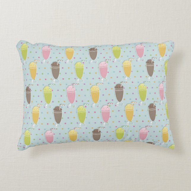 Milkshake Pattern Decorative Cushion (Front)