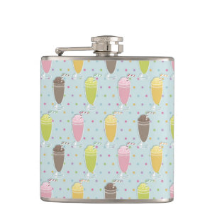Milkshake Pattern Hip Flask
