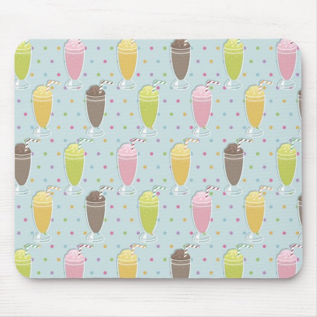 Milkshake Pattern Mouse Mat (Front)