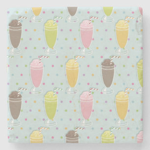Milkshake Pattern Stone Coaster