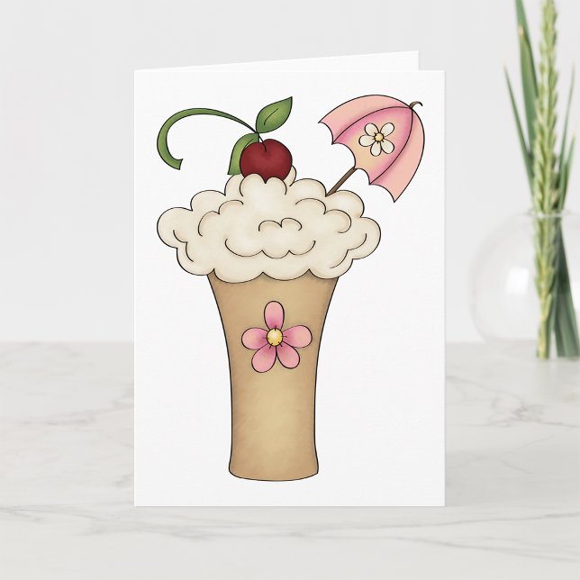 Milkshake With An Umbrella Greeting Cards (Creator Uploaded)