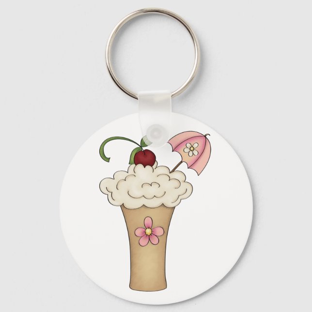 Milkshake With An Umbrella Keychain (Front)