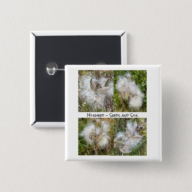 Milkweed | Natural 15 Cm Square Badge (Front & Back)