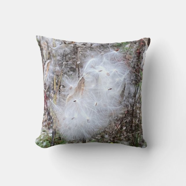 Milkweed Seeds and Silk Cushion (Front)