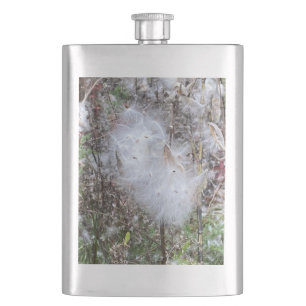 Milkweed Seeds and Silk Hip Flask