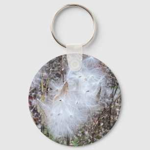 Milkweed Seeds and Silk Key Ring