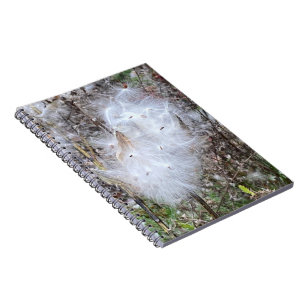 Milkweed Seeds and Silk Spiral Notebook