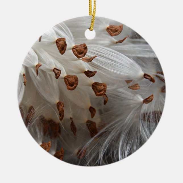 Milkweed Seeds Exodus Monarch Butterfly Food Ceramic Tree Decoration (Front)