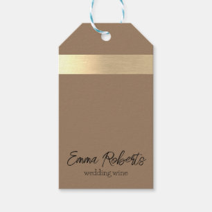 Milky Coffee Brown Gold Foil Rustic Faux  Gift Tags