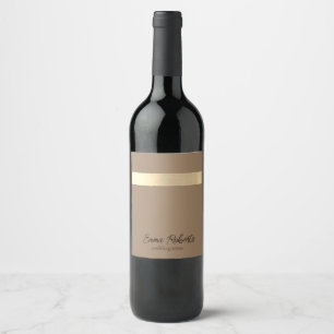 Milky Coffee Brown Gold Foil Rustic Faux Wine Label