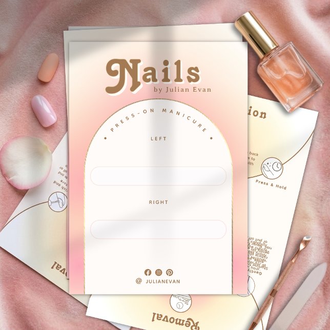 Milky Soft Pink Ombre Press On Nail Display Card (Milky Soft Pink Ombre Press On Nail Display Card)