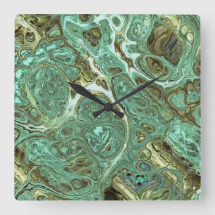 Milky Teal Marble Swirl Wall Clock