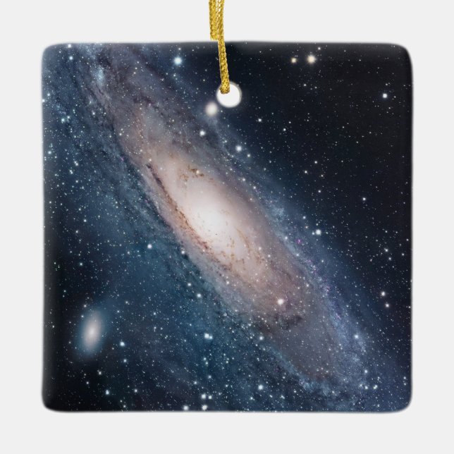 Milky Way Andromeda Galaxy Stars Space Elegant Ceramic Ornament (Front)