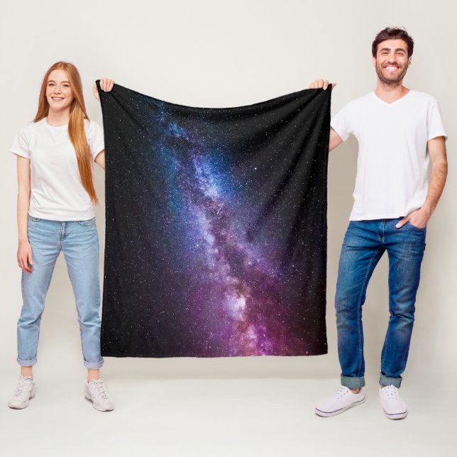 Milky way bright colors fleece blanket (In Situ)