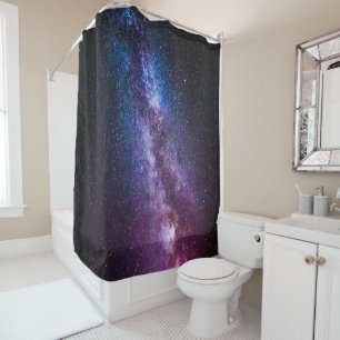 Milky way bright colors shower curtain