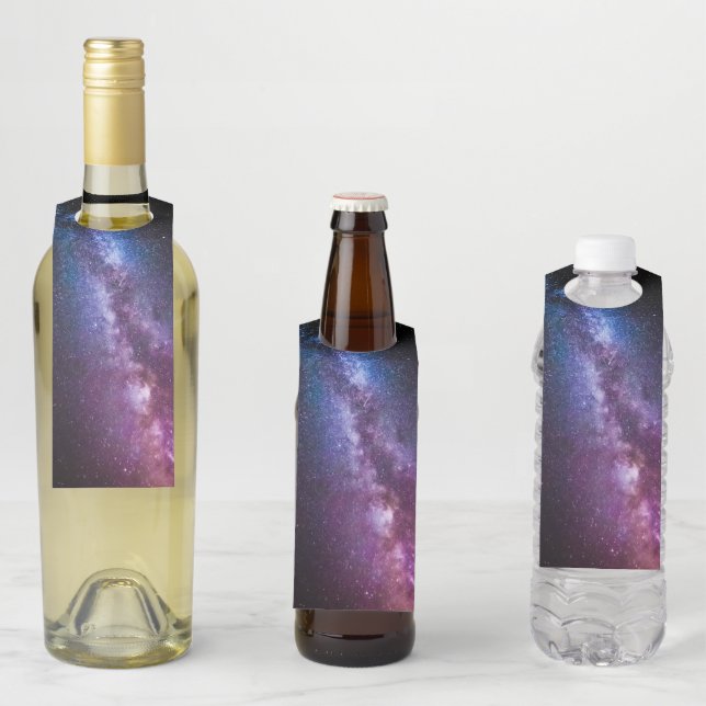 Milky way bright colours bottle tag (In Situ)