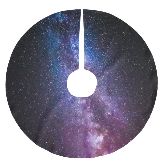 Milky way bright colours brushed polyester tree skirt (Front)