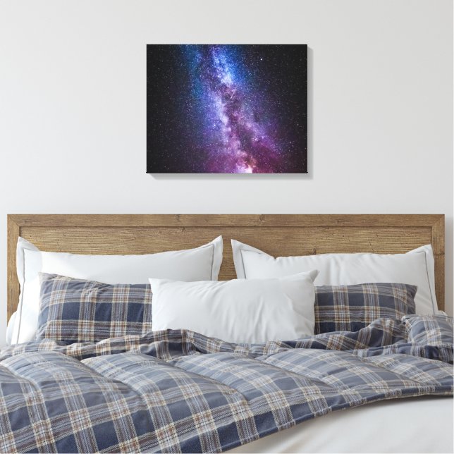 Milky way bright colours canvas print (Insitu(Bedroom))