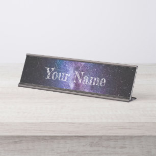 Milky way bright colours desk name plate