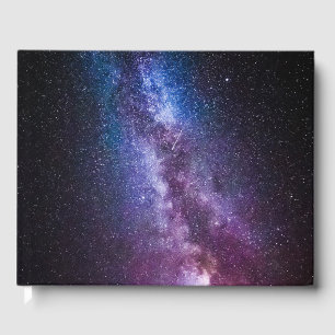 Milky way bright colours guest book