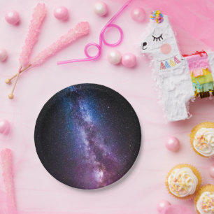 Milky way bright colours paper plate