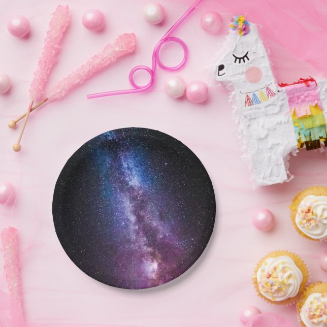 Milky way bright colours paper plate (Party)