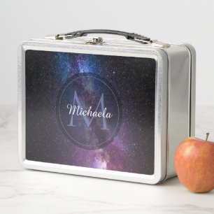Milky way bright colours personalizable monogram m metal lunch box