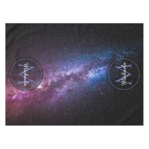 Milky way bright colours personalizable monogram tablecloth