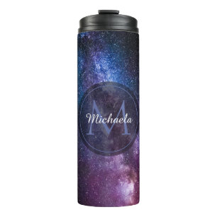 Milky way bright colours personalizable monogram thermal tumbler