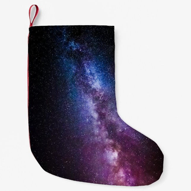 Milky way bright colours small christmas stocking (Front)