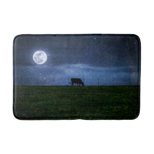 Milky Way Cattle Moonlight Bath Mat