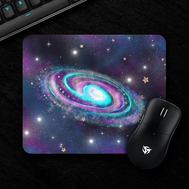 Milky Way Galaxy | Cosmic Blue Purple Pink Glow Mouse Mat (Creator Uploaded)