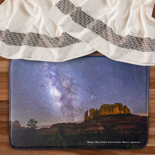 Milky Way Galaxy Over Cathedral Rock, Arizona Bath Mat