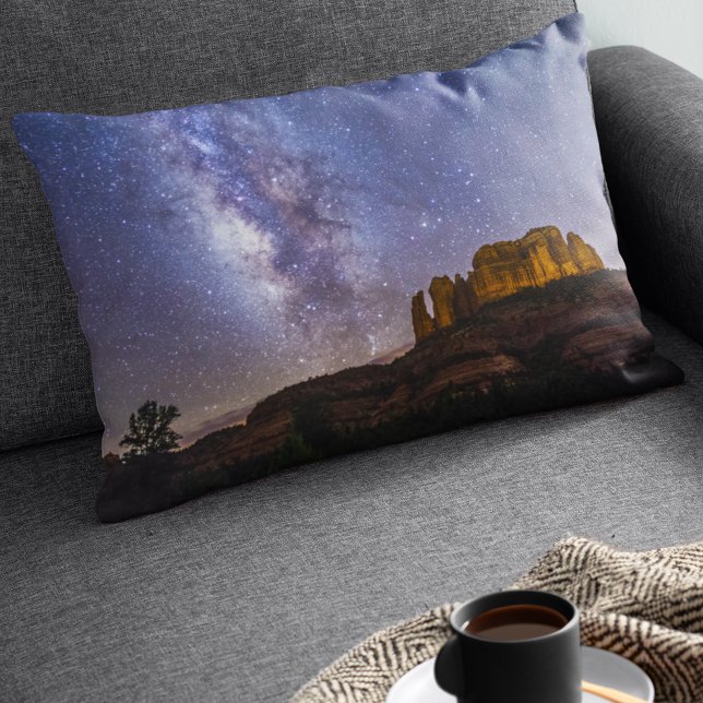 Milky Way Galaxy Over Cathedral Rock, Arizona Decorative Cushion (Creator Uploaded)