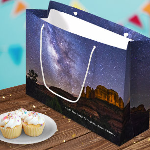 Milky Way Galaxy Over Cathedral Rock, Arizona Large Gift Bag