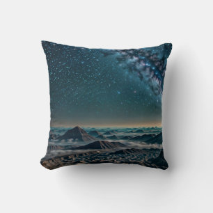 Milky Way Galaxy Over Desert Mountains Cushion