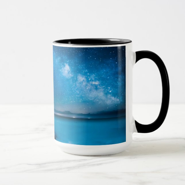 Milky Way Galaxy Over Fishing Boats Mug (Right)