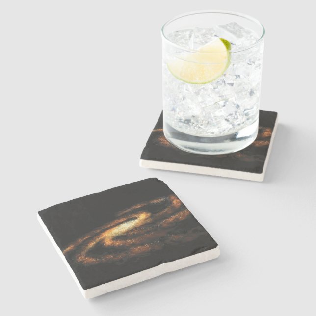 Milky Way galaxy Stone Coaster (Side)