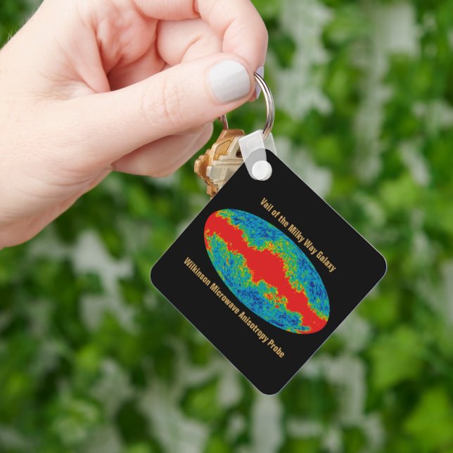Milky Way Galaxy Veil Over WMAP Universe   Key Ring (Hand)