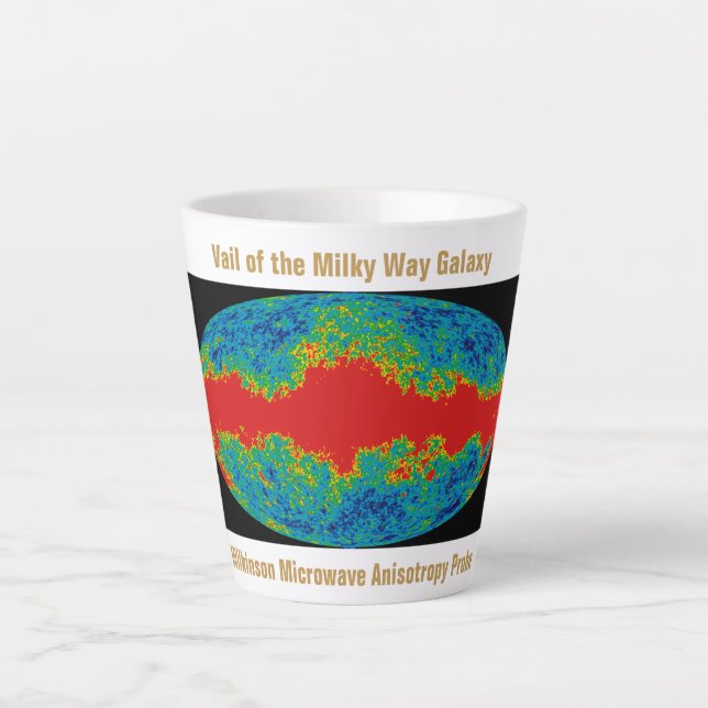 Milky Way Galaxy Veil Over WMAP Universe   Latte Mug (Front)