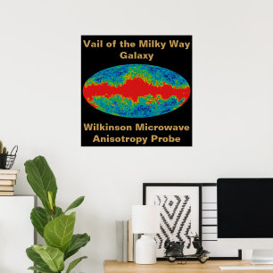 Milky Way Galaxy Veil Over WMAP Universe   Poster