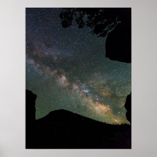 Milky Way Near Mammoth Hot Springs Poster
