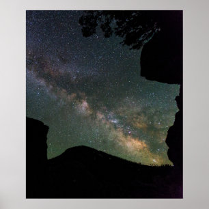 Milky Way Near Mammoth Hot Springs Poster
