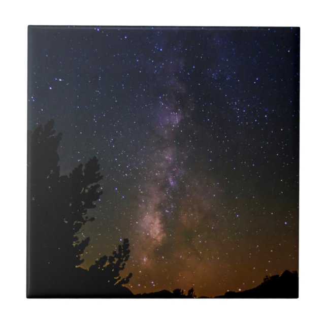 Milky Way night sky, California Tile (Front)